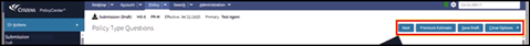 Updated PolicyCenter toolbar right-aligned